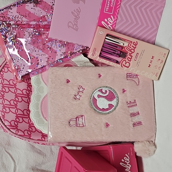 Barbie Other - Barbie Plush Faux Pink Hardcover Embossed Journal Notebook by Mattel